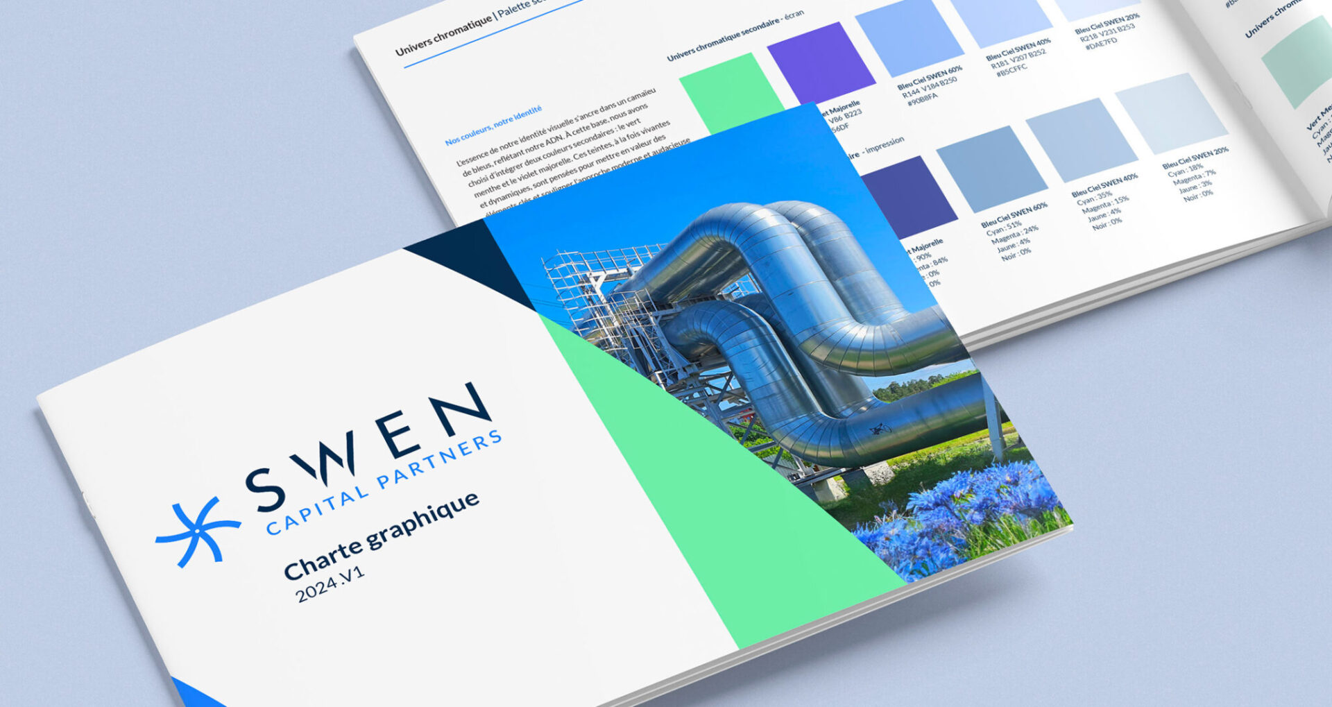 Visuel de la charte graphique imprimée pour Swen